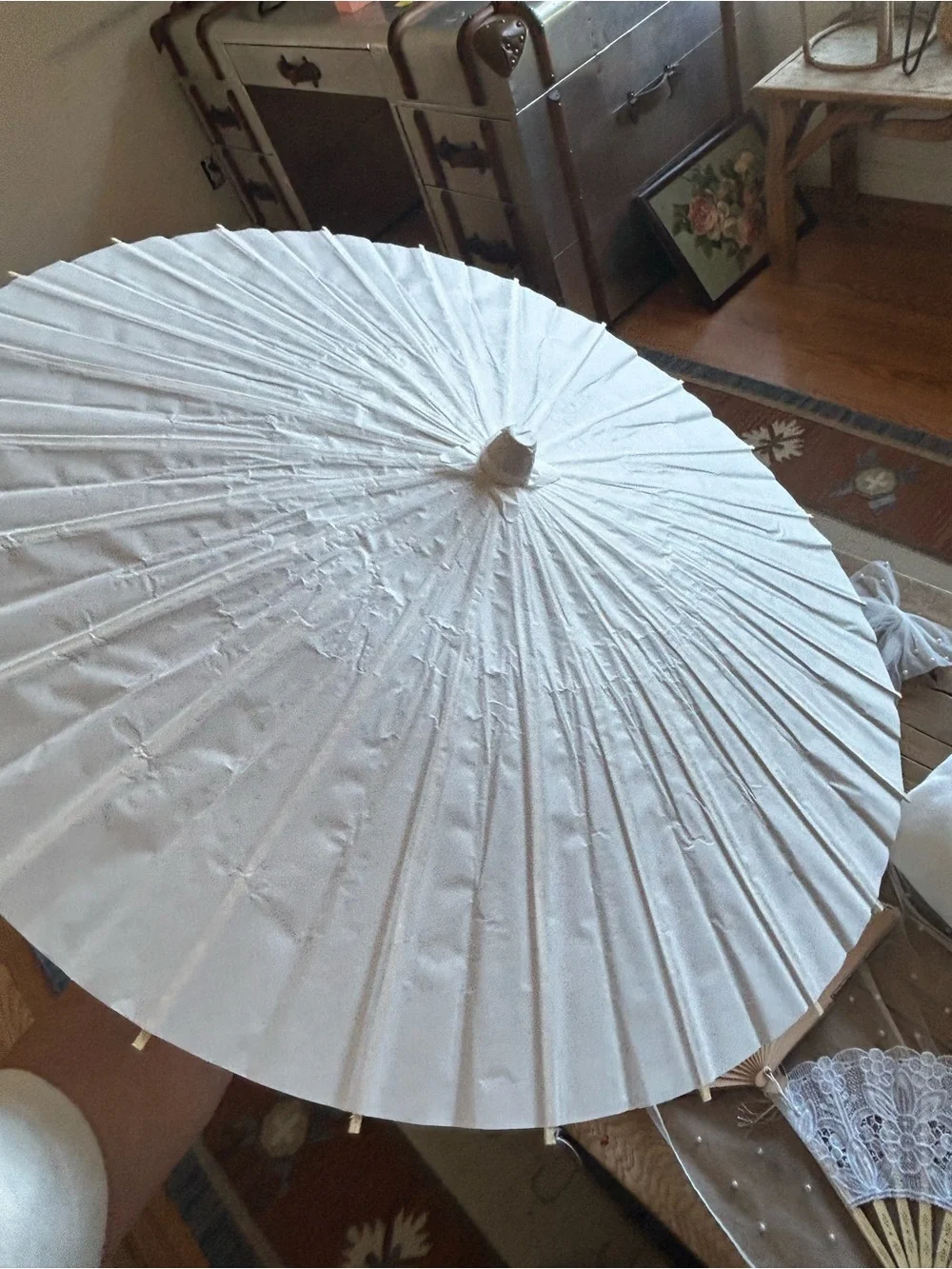 Huge Bride gift Set White Sheer Veil & Lace Fans Bridal Party Set honeymoon